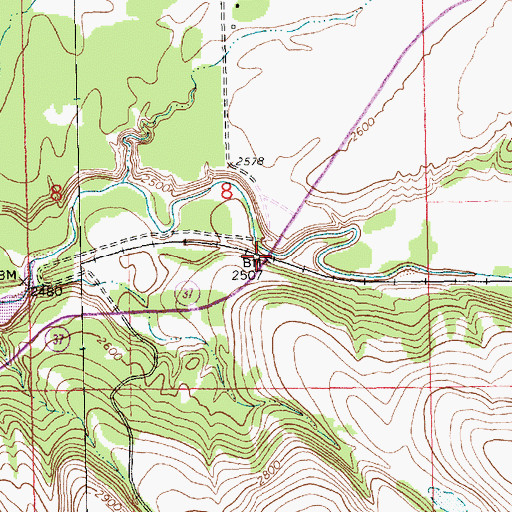 Topographic Map of Tobacco River Bridge, MT