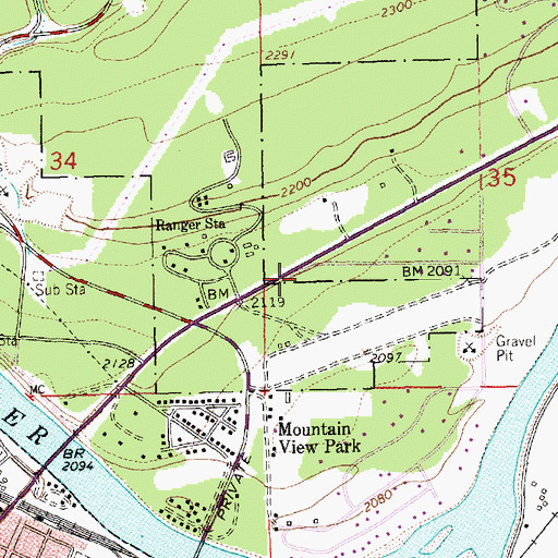 Topographic Map of Airfield Park, MT
