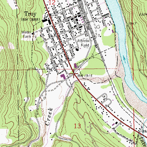 Topographic Map of Troy Museum and Visitor Center, MT