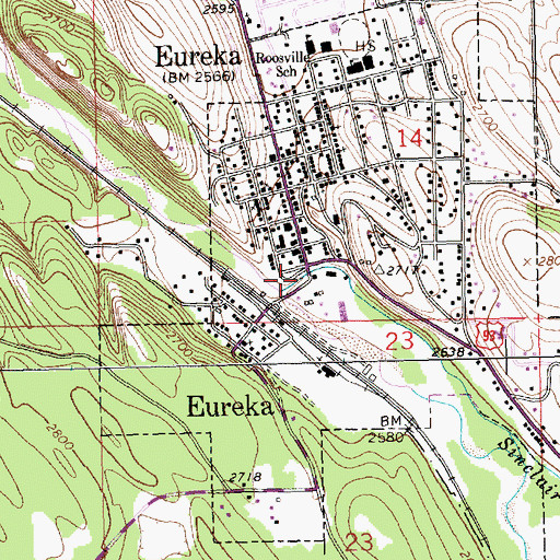 Topographic Map of Riverside Park, MT