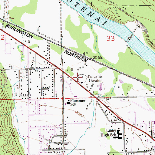 Topographic Map of Dome Theater, MT