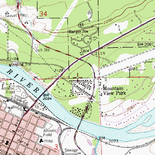 Topographic Map of Posts Trailer Court, MT