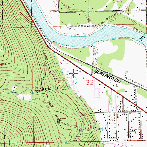 Topographic Map of Bellevue Manor Trailer Park, MT