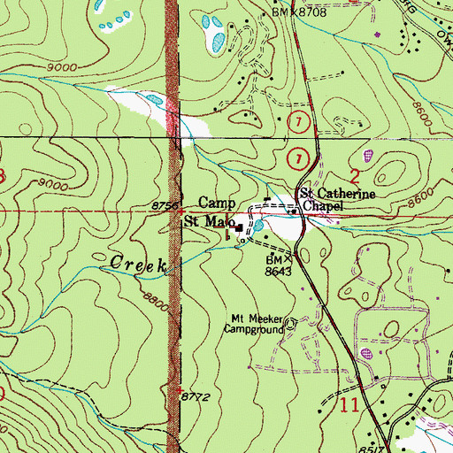 Topographic Map of Camp Saint Malo, CO