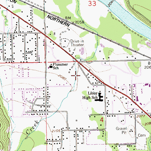 Topographic Map of Woodland RV Park, MT