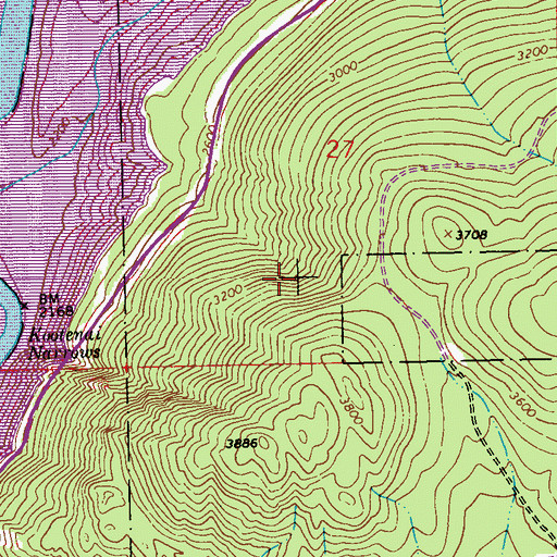 Topographic Map of Hook-U-Up RV Park, MT