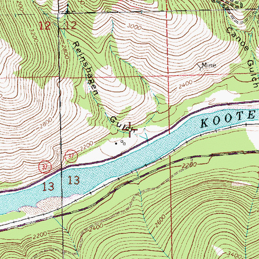 Topographic Map of Sportsmans RV Park, MT