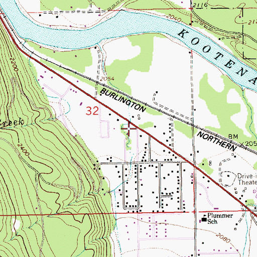 Topographic Map of Cabinet Mountain Conoco Campground, MT