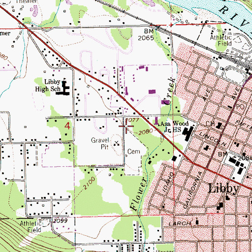 Topographic Map of Firemans Park Campground, MT