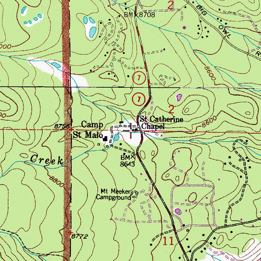 Topographic Map of Saint Catherine Chapel, CO
