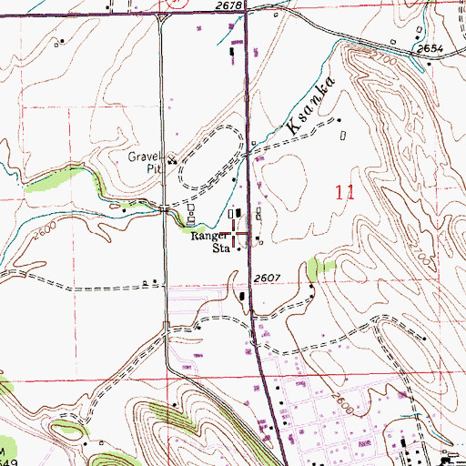 Topographic Map of Creek Side Motel and RV Park, MT