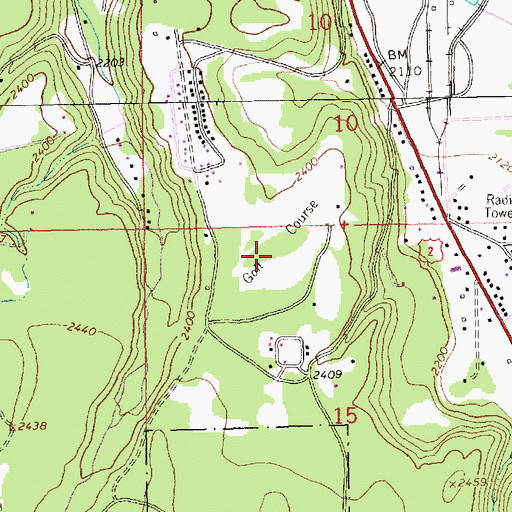 Topographic Map of Cabinet View Country Club, MT