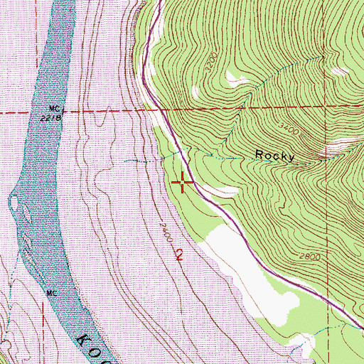 Topographic Map of Rocky Gorge Campground, MT