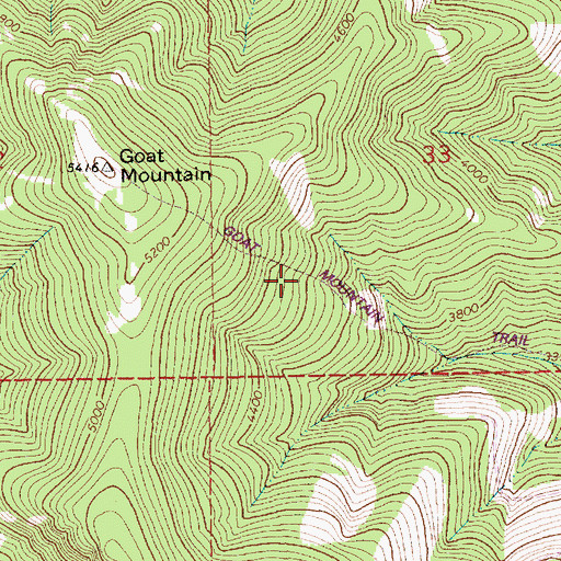 Topographic Map of Goat Mountain Trail, MT