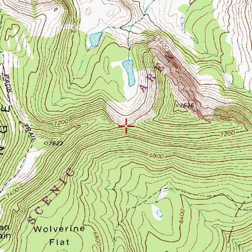 Topographic Map of Ten Lakes Scenic Area, MT
