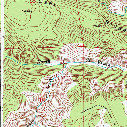 Topographic Map of Rock Creek, CO