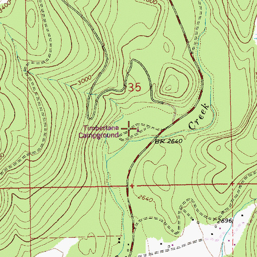 Topographic Map of Timberlane Campground, MT
