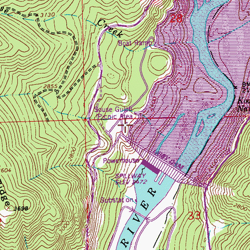 Topographic Map of Souse Gulch Picnic Area, MT