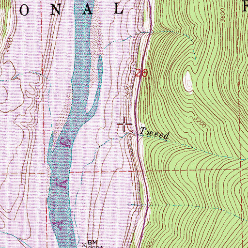 Topographic Map of Tweed (historical), MT