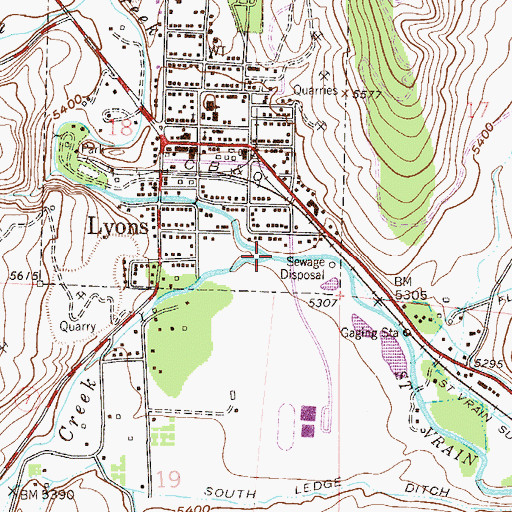 Topographic Map of South Saint Vrain Creek, CO