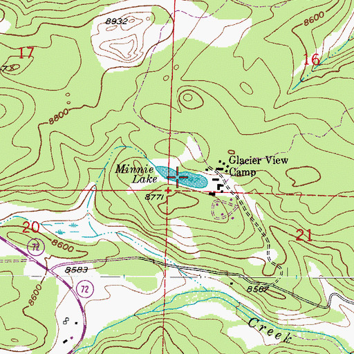 Topographic Map of Minnie Lake, CO