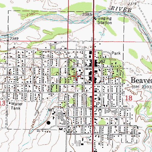 Topographic Map of Church of Christ, OK