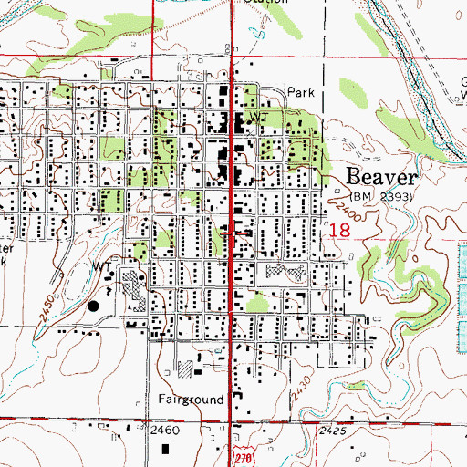 Topographic Map of First Christian Church, OK