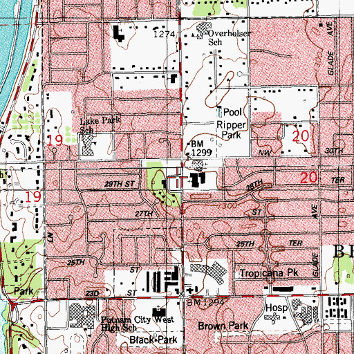 Topographic Map of Council Road Baptist Church, OK