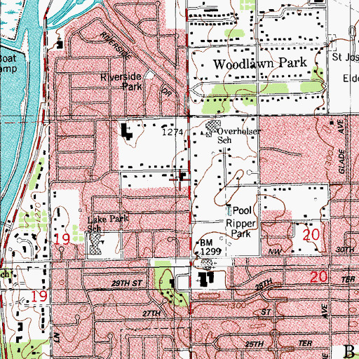 Topographic Map of Evangelistic Center, OK