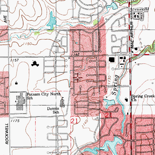 Topographic Map of Peniel Missionary Baptist Church, OK