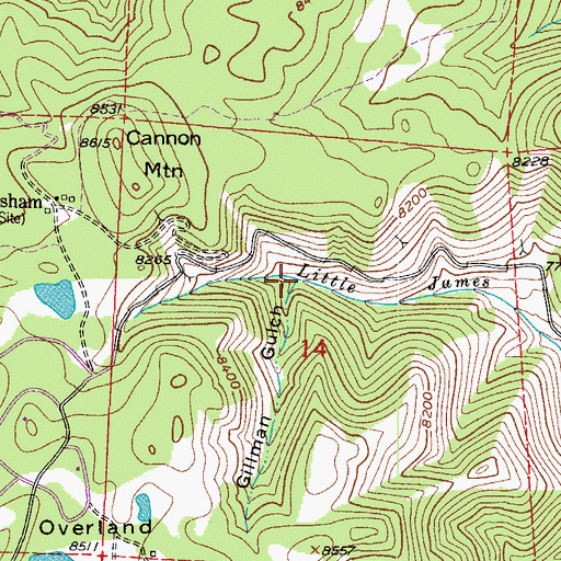 Topographic Map of Gillman Gulch, CO