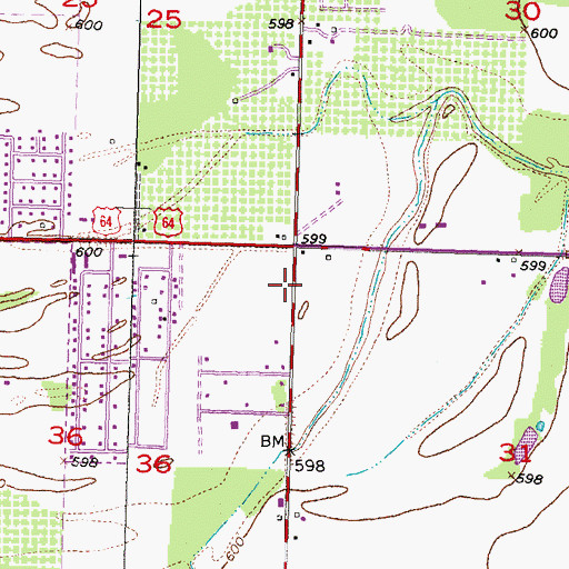 Topographic Map of Bible Baptist Church, OK