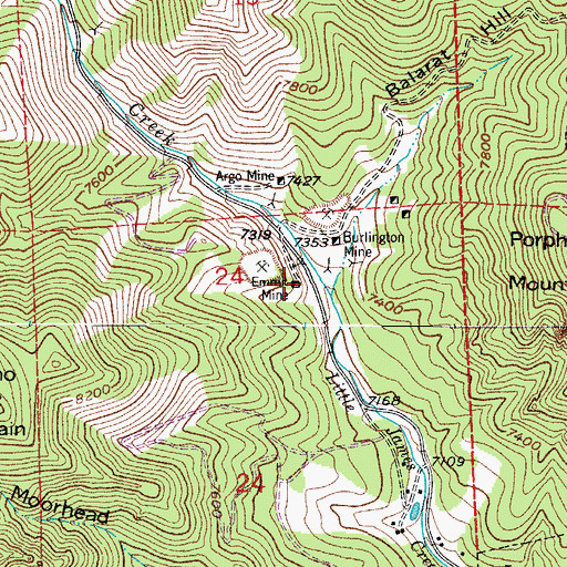 Topographic Map of Emmit Mine, CO