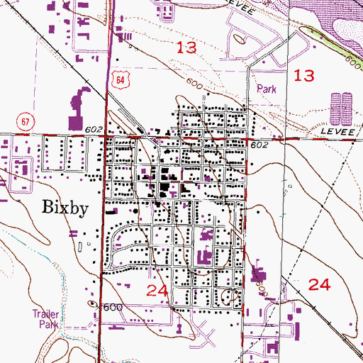 Topographic Map of Church of Christ, OK