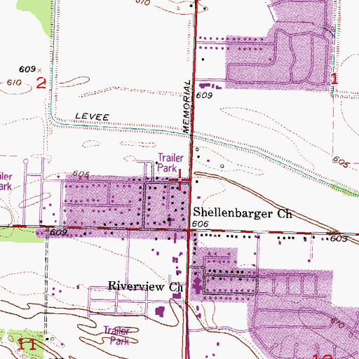 Topographic Map of Faith Temple Assembly, OK