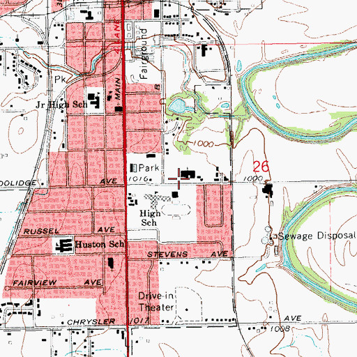 Topographic Map of First Christian Church, OK