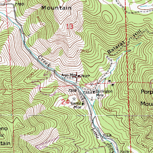 Topographic Map of Argo Mine, CO