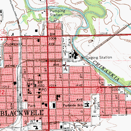 Topographic Map of Kingdom Hall Jehovahs Witness, OK