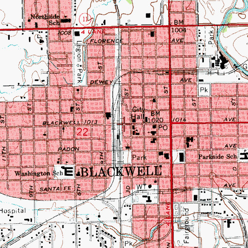 Topographic Map of Saint Josephs Catholic Church, OK