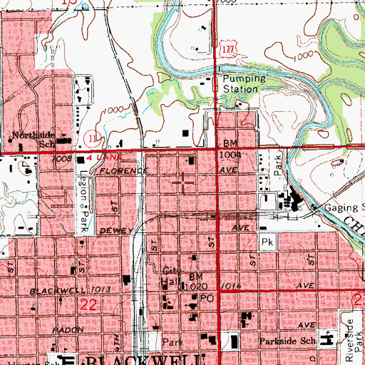 Topographic Map of Tabernacle, OK