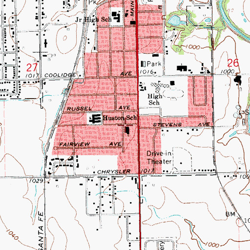 Topographic Map of Trinity Lutheran Church, OK