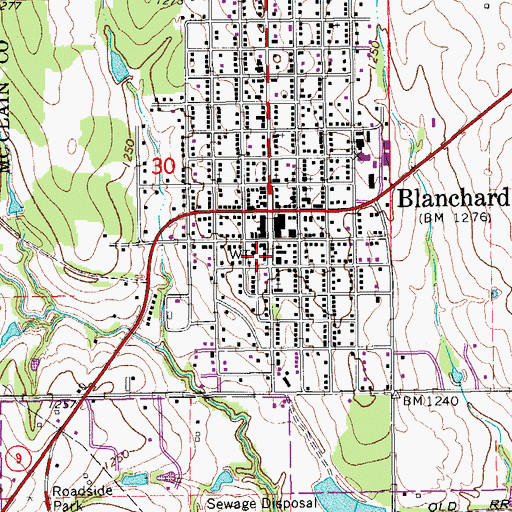 Topographic Map of Christ Chapel Freewill Baptist Church, OK