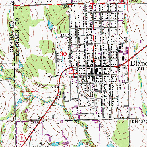 Topographic Map of Church of Christ, OK