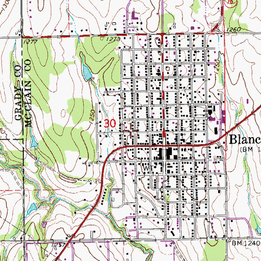 Topographic Map of First Assembly of God Church, OK