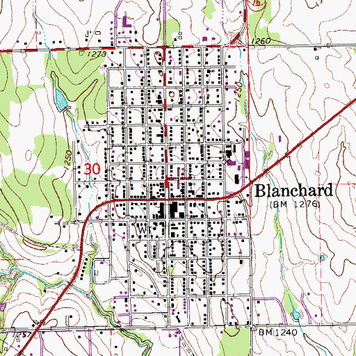 Topographic Map of First Pentecostal Church, OK