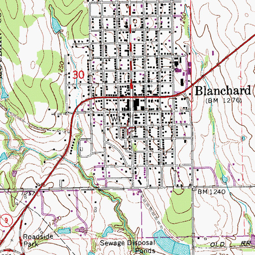Topographic Map of Pleasant Hill Baptist Church, OK