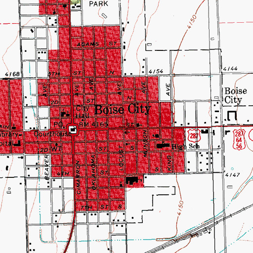 Topographic Map of Church of Christ Study, OK