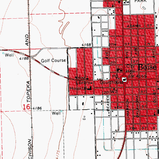 Topographic Map of Hope Lutheran Church, OK