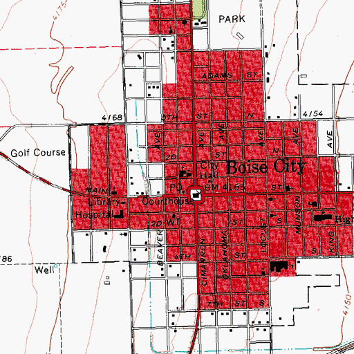 Topographic Map of First Baptist Church, OK