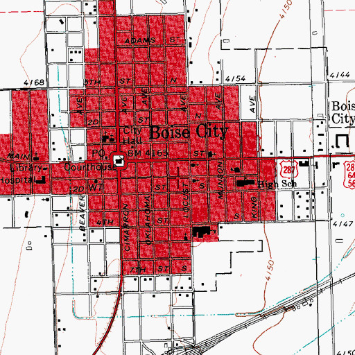 Topographic Map of Nazarene Church, OK